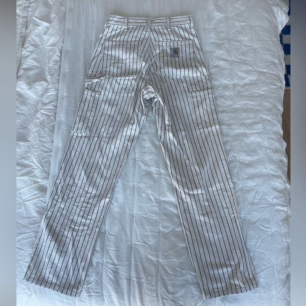 CARHARTT WIP striped single knee pants. 28x32 women’s 25